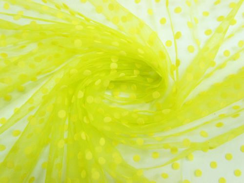 Great value Venice Velvet Flocked Spot Net- Chartreuse #13355 available to order online New Zealand