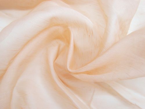 Great value Pleated Silk Linen Slub Organza- Peach #13438 available to order online New Zealand