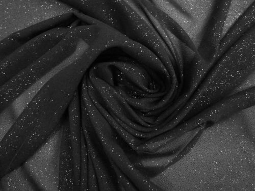 Great value Glitter Chiffon- Black #13514 available to order online New Zealand