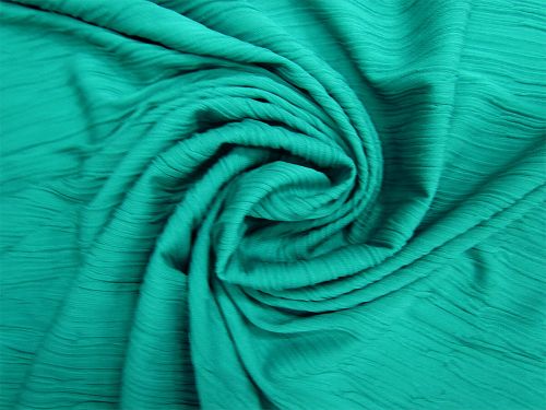 Great value Crinkle Pleat Viscose Jersey- Turquoise Teal #13543 available to order online New Zealand