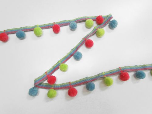 Great value 30mm Gelato Pom Pom Trim- Fruity #T949 available to order online New Zealand