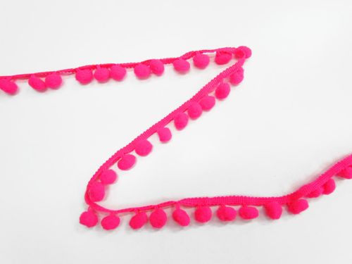 Great value 22mm Pom Pom Trim- Fluro Pink #T951 available to order online New Zealand