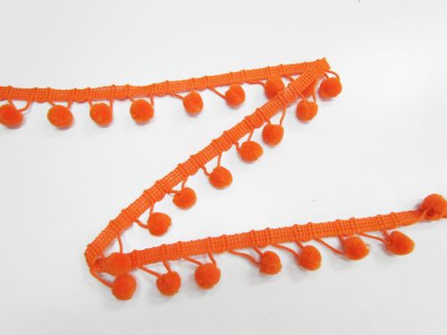 Great value 28mm Pom Pom Trim- Pumpkin Orange #T953 available to order online New Zealand