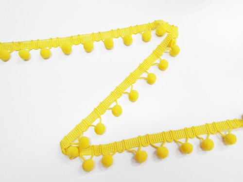 Great value 28mm Pom Pom Trim- Daffodil Yellow #T954 available to order online New Zealand