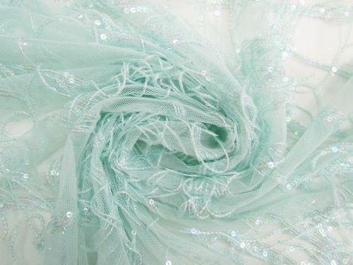 Great value Seafoam Waterfall Embroidered Slung Sequin On Net #13658 available to order online New Zealand