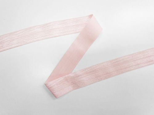 Great value 25mm Shiny Fold Over Elastic- Powder Pink #T967 available to order online New Zealand