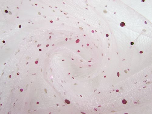 Great value Sequins on Metallic Net- Light Pink available to order online New Zealand