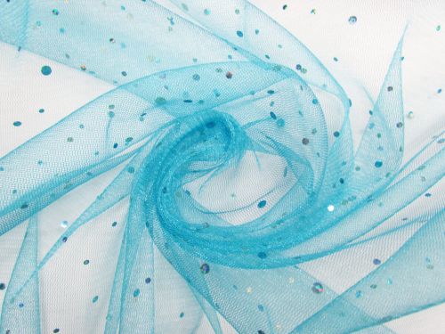 Great value Sequins on Metallic Net- Aqua available to order online New Zealand