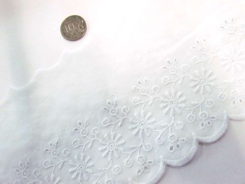 Great value 12cm Daisy Dreams Broderie Trim- White available to order online New Zealand