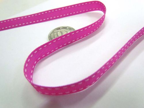 Great value Stitch Ribbon 10mm- Fuchsia / White available to order online New Zealand