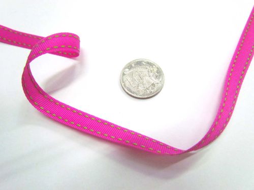 Great value Stitch Ribbon 10mm- Fuchsia / Lime available to order online New Zealand