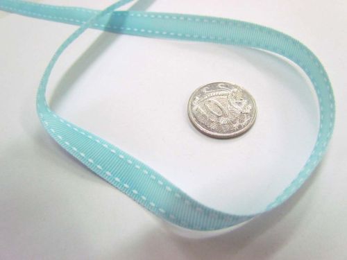Great value Stitch Ribbon 10mm- Baby Blue / White available to order online New Zealand