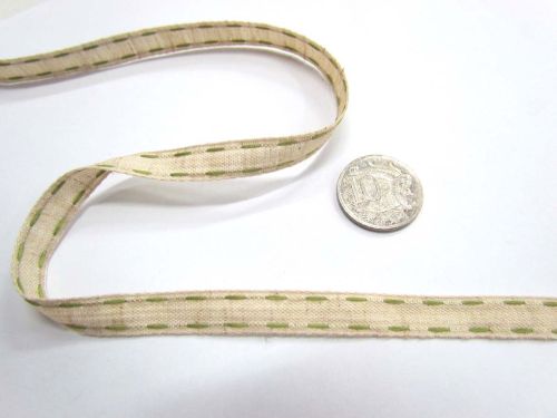 Great value Stitch Natural Ribbon 10mm- Olive available to order online New Zealand