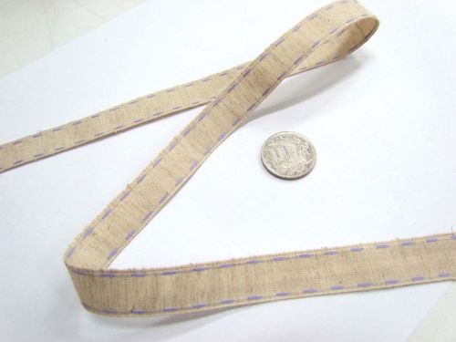Great value Stitch Natural Ribbon 15mm- Lavender available to order online New Zealand
