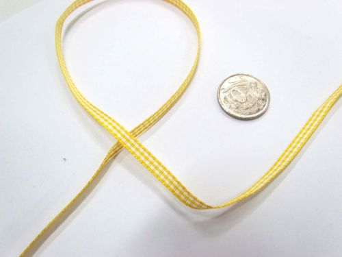 Great value Gingham Ribbon 5mm- Yellow available to order online New Zealand