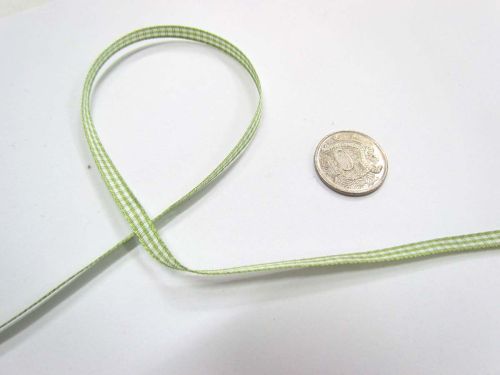 Great value Gingham Ribbon 5mm- Lime available to order online New Zealand