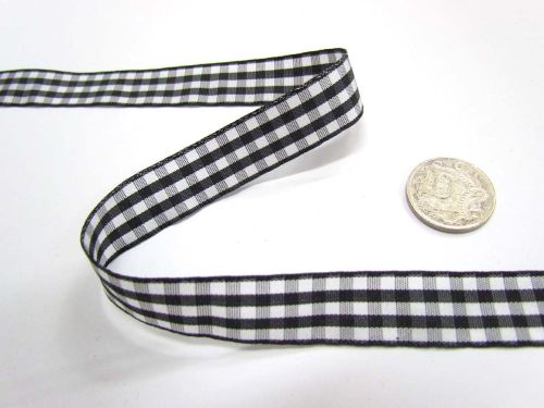 Great value Gingham Ribbon 15mm- Black available to order online New Zealand